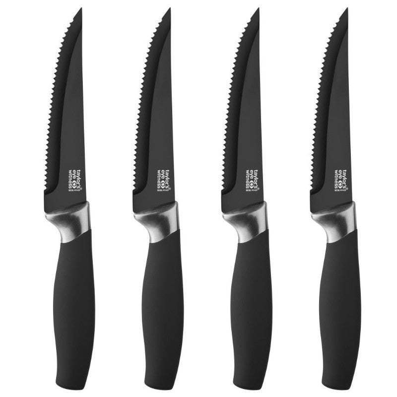 Taylor's Eye Witness Brooklyn 4 Piece Steak Knife Set - Chrome