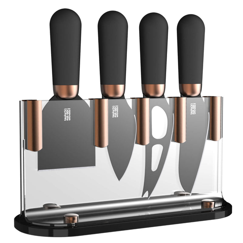 Brooklyn Copper 5 Piece Acrylic Knife Block Set