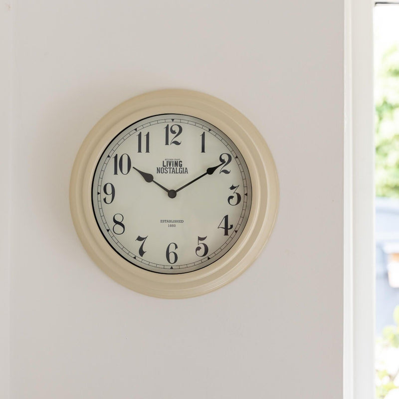 Living Nostalgia Wall Clock - Cream - Potters Cookshop