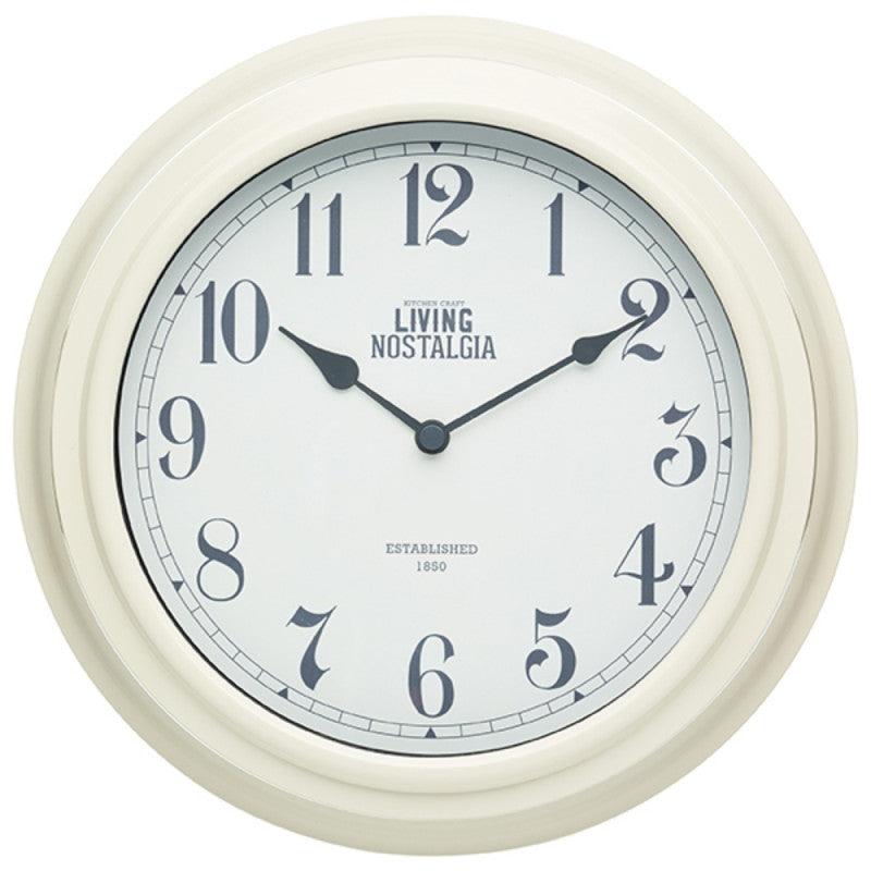 Living Nostalgia Wall Clock - Cream - Potters Cookshop