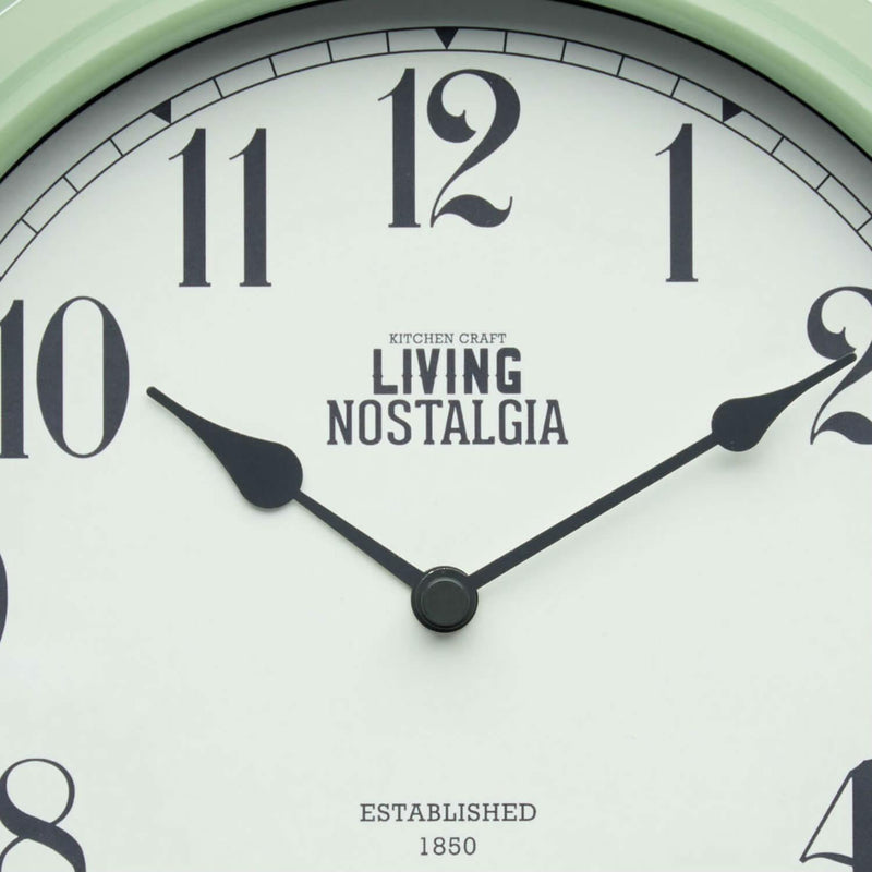Living Nostalgia Wall Clock - Sage Green - Potters Cookshop