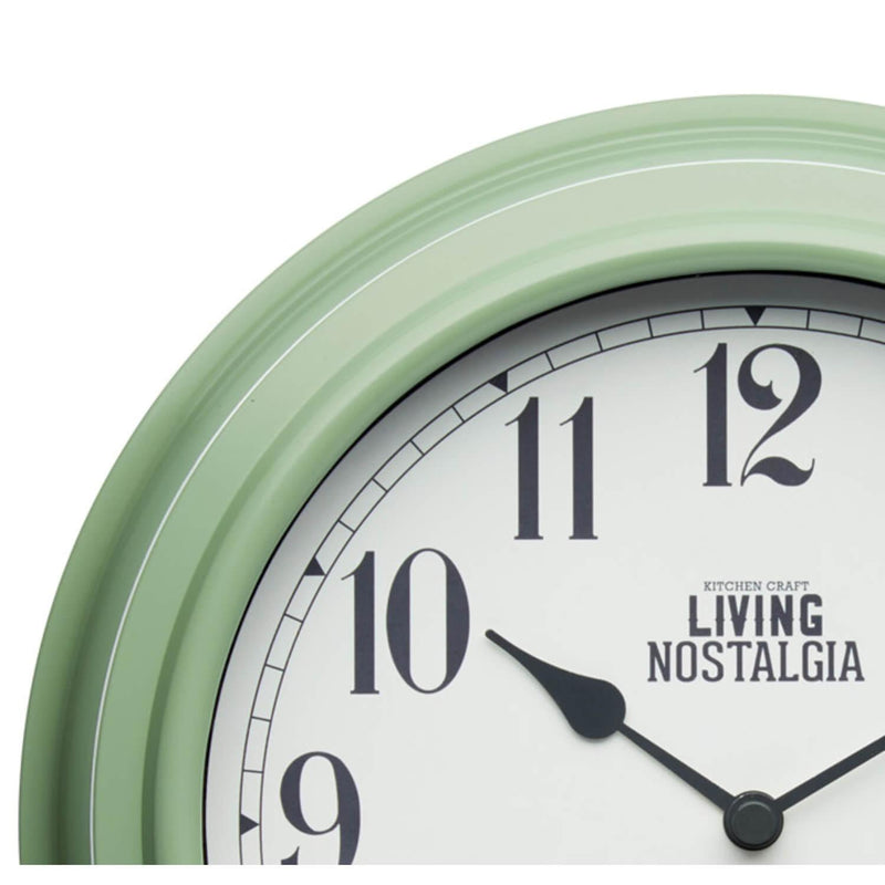 Living Nostalgia Wall Clock - Sage Green - Potters Cookshop