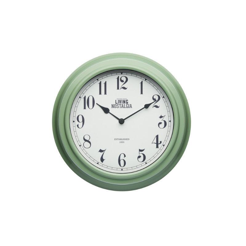 Living Nostalgia Wall Clock - Sage Green - Potters Cookshop
