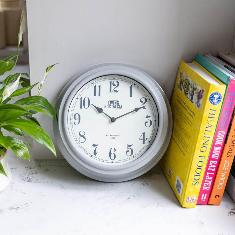 Living Nostalgia Wall Clock - Grey - Potters Cookshop