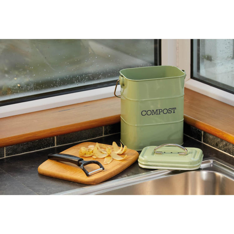 Buy Living Nostalgia  3 Litre Compost Bin - Sage Green – Potters Cookshop