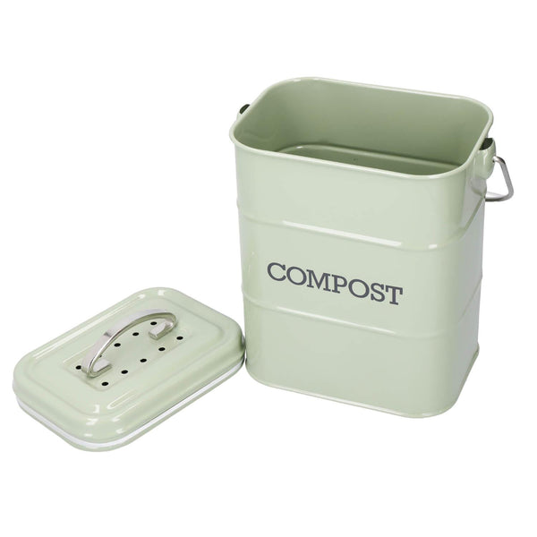 Living Nostalgia Compost Bin - Sage Green - Potters Cookshop