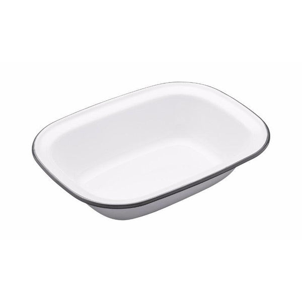 Living Nostalgia Oblong Enamel Pie Dish - 22cm - Potters Cookshop