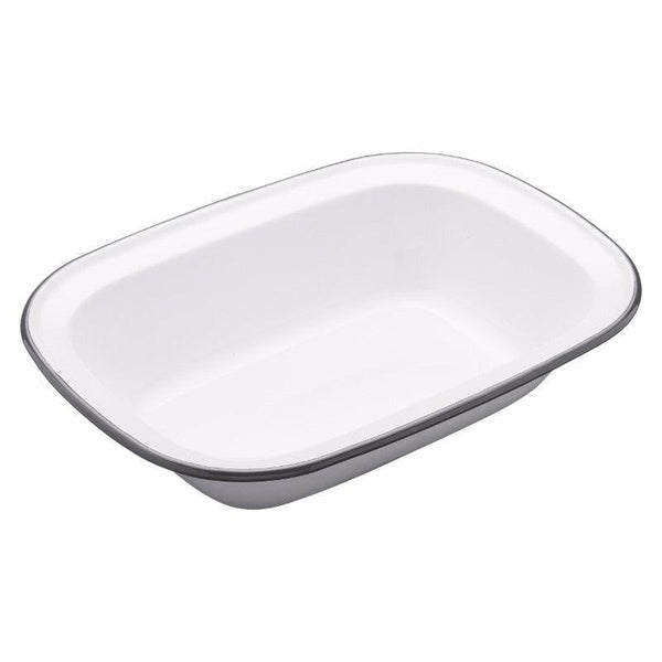 Living Nostalgia Oblong Enamel Pie Dish - 26cm - Potters Cookshop