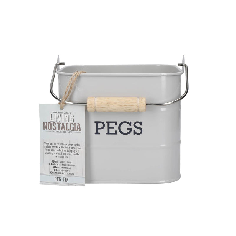 Living Nostalgia Peg Tin - Grey - Potters Cookshop