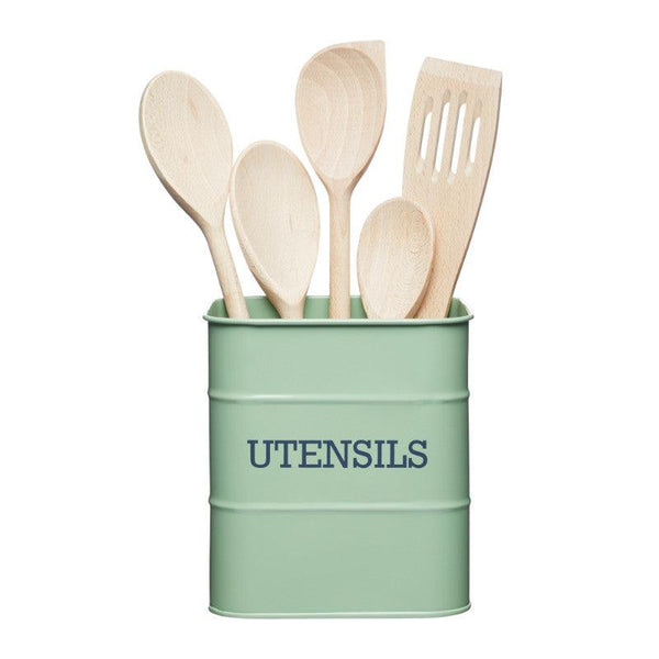 Living Nostalgia Utensil Canister - Sage Green - Potters Cookshop