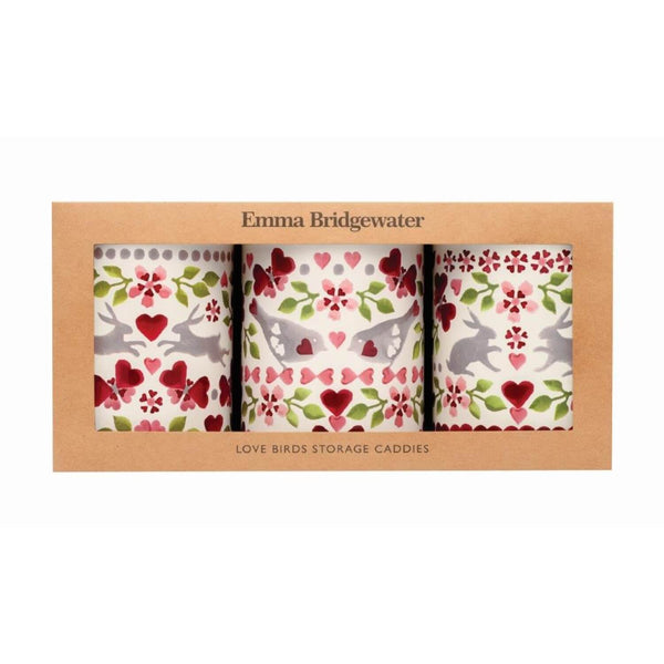Emma Bridgewater Set of 3 Caddies - Love Birds