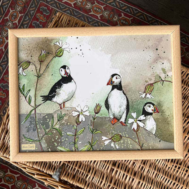 Alex Clark Lap Tray - Puffins