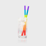 Taylor's Eye Witness 4-Piece Silicone Reusable Drinking Straws - Rainbow