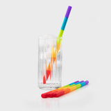 Taylor's Eye Witness 4-Piece Silicone Reusable Drinking Straws - Rainbow