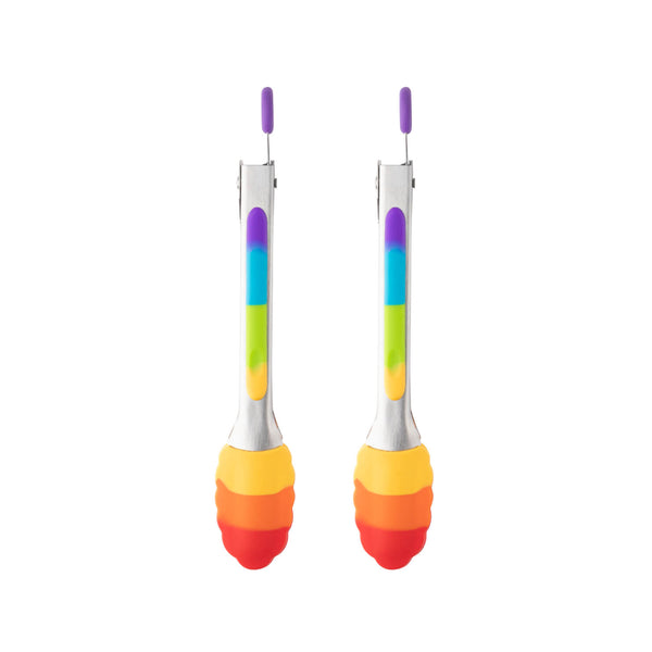 Taylor's Eye Witness 2-Piece Mini Silicone Tong Set - Rainbow