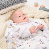 Wrendale Designs by Hannah Dale Little Wren Baby Blanket - Little Savannah - African Animals