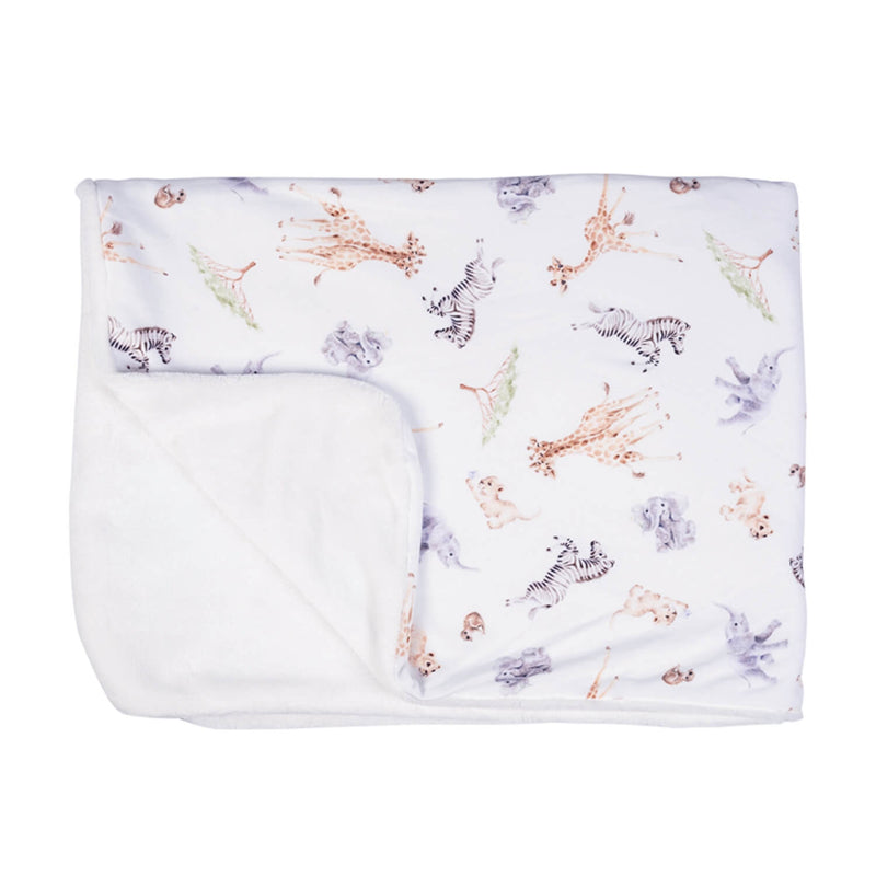 Wrendale Designs by Hannah Dale Little Wren Baby Blanket - Little Savannah - African Animals