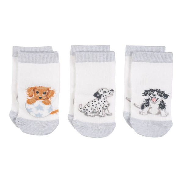 Wrendale Designs Little Wren Little Paws Dog Bamboo Baby Socks - 0-6 Months