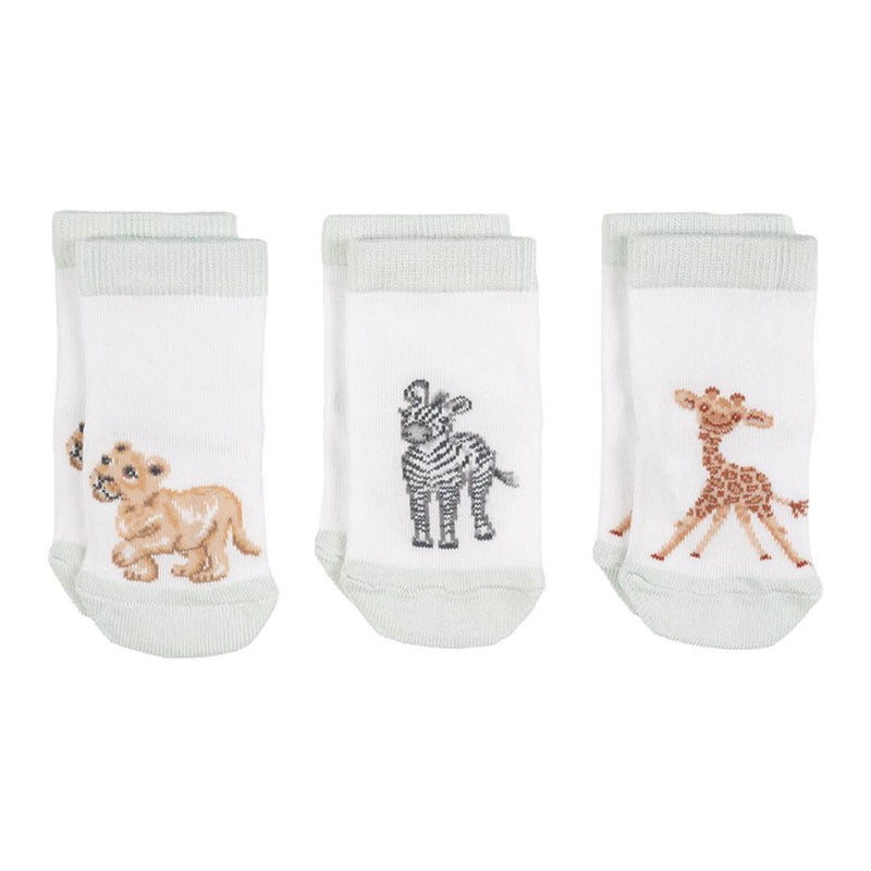 Wrendale Designs Little Wren Little Savannah African Animal Bamboo Baby Socks - 0-6 Months