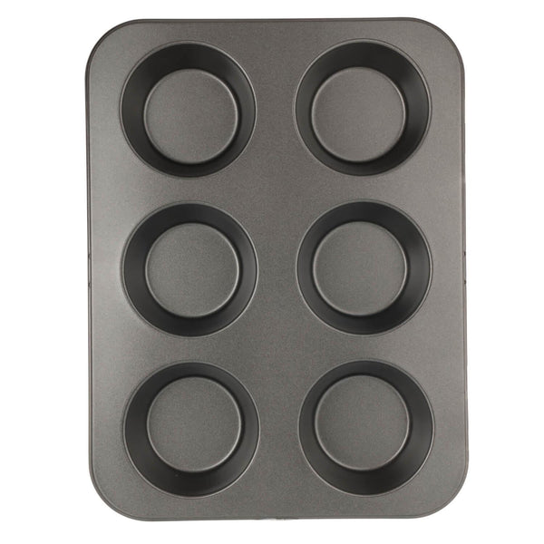 Luxe Bakeware Non-Stick Jumbo Muffin Pan - 6 Cup - Potters Cookshop