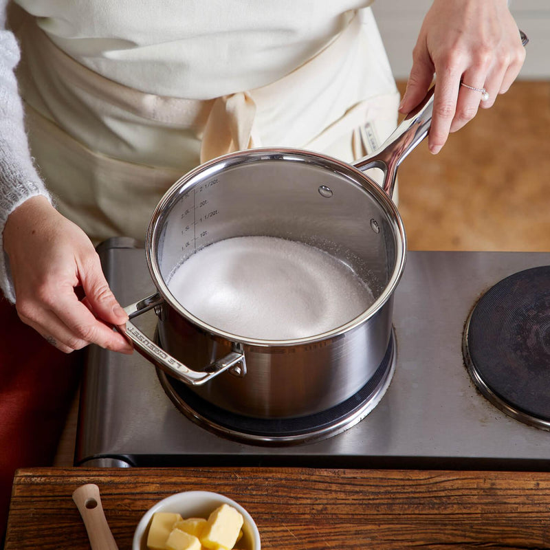 Le Creuset 3-Ply Stainless Steel Saucepan - 18cm - Potters Cookshop