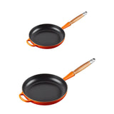 Le Creuset Signature Cast Iron 2 Piece Frying Pan Set - Volcanic - Potters Cookshop