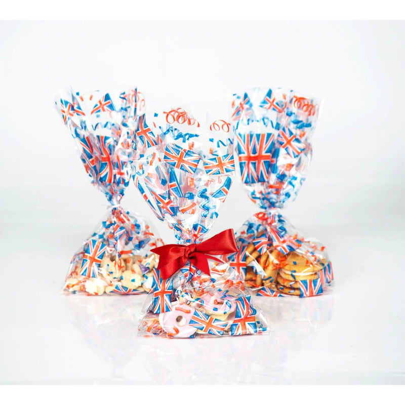 Creative Party 20 Pack Cello Bags With Twist Ties - Union Jack - Potters Cookshop