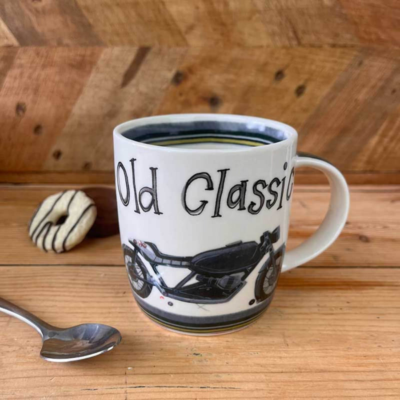 Alex Clark 400ml Mug - Old Classic Motorbike