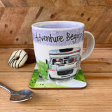 Alex Clark 400ml Mug - Adventure Begins Here - Motorhome