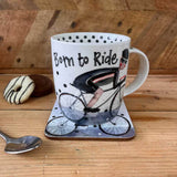 Alex Clark 400ml Mug - Born To Ride - Cycling