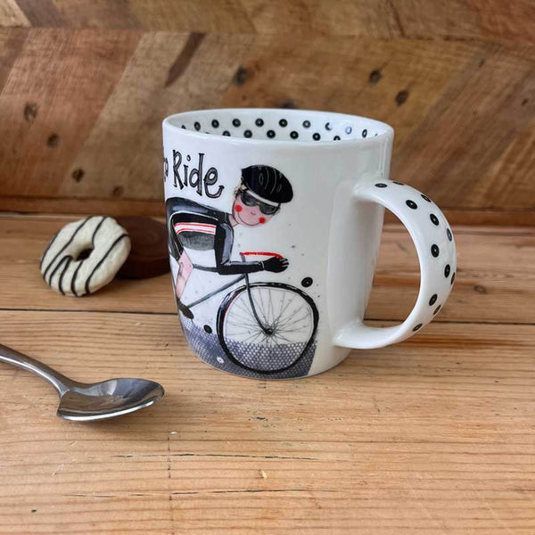 Alex Clark 400ml Mug - Born To Ride - Cycling