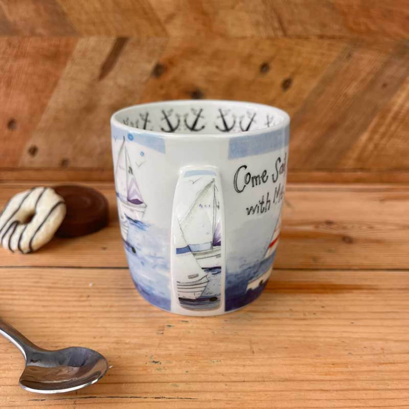 Alex Clark 400ml Mug - Sailing Boats