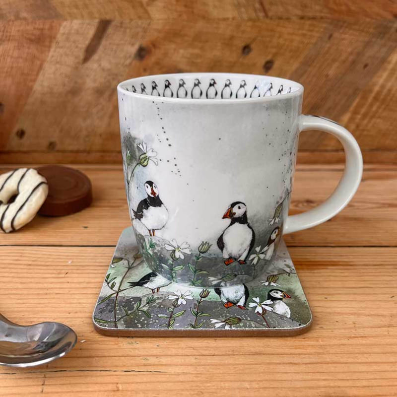 Alex Clark 400ml Mug - Puffins & Sea Campion