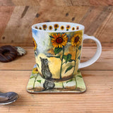 Alex Clark 400ml Mug - Cat & Sunflowers