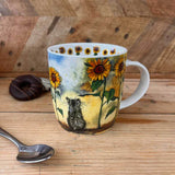 Alex Clark 400ml Mug - Cat & Sunflowers