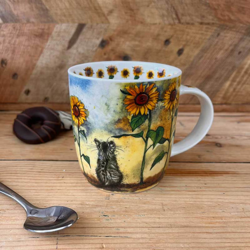 Alex Clark 400ml Mug - Cat & Sunflowers