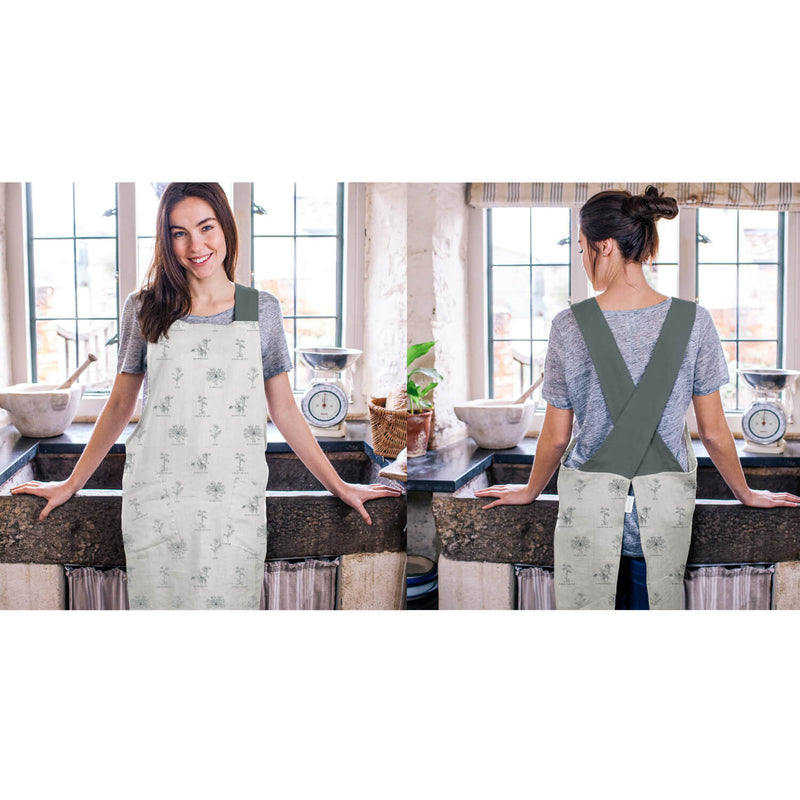 Mary Berry English Garden 100% Cotton Cross Back Apron - Flowers