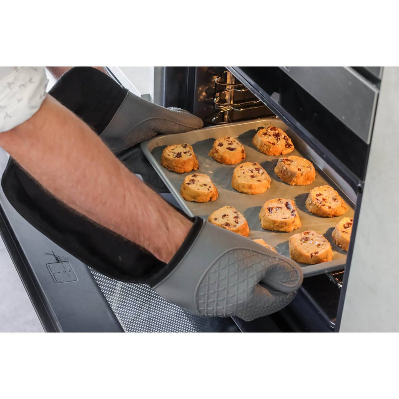 MasterClass Seamless Silicone Double Oven Glove - Grey - Potters Cookshop
