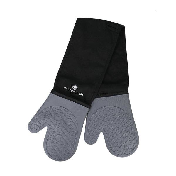 MasterClass Seamless Silicone Double Oven Glove - Grey - Potters Cookshop