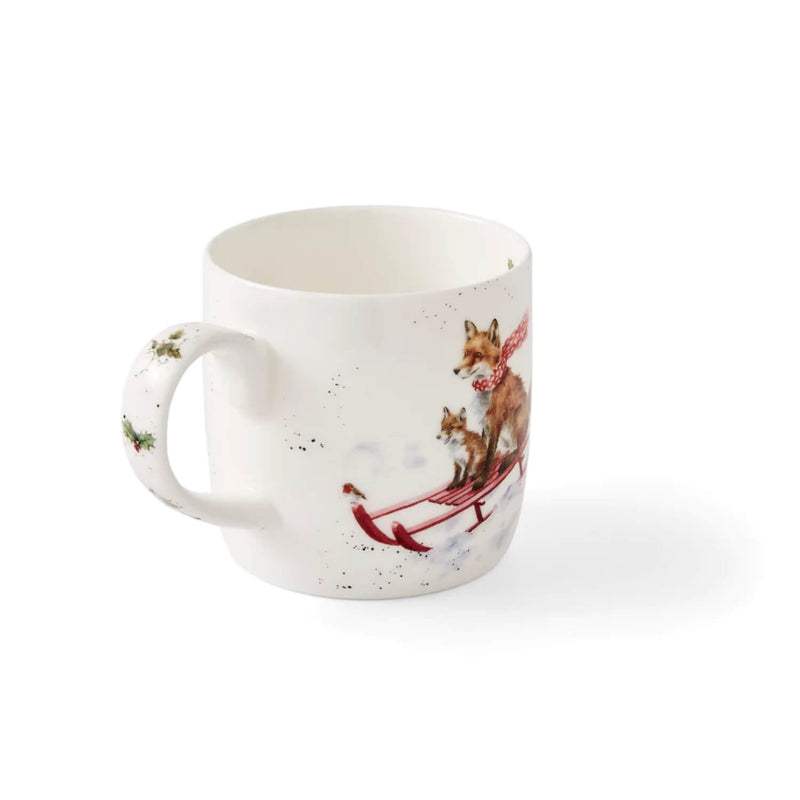 Royal Worcester Wrendale Christmas Mug - The Sleigh Ride Fox