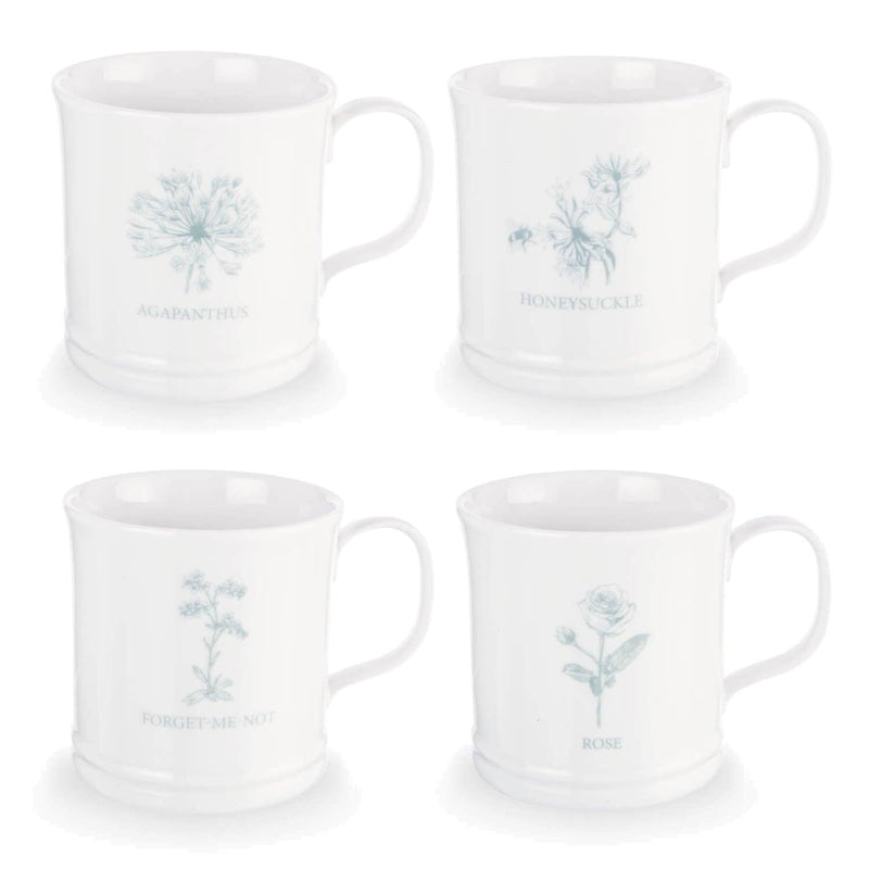 Mary Berry English Garden 4 Piece Mug Set - British Flowers - Potters Cookshop