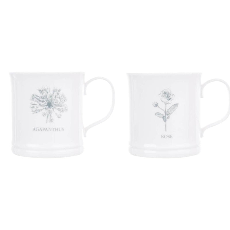 Mary Berry English Garden 4 Piece Mug & Coaster Set - British Flowers - Potters Cookshop