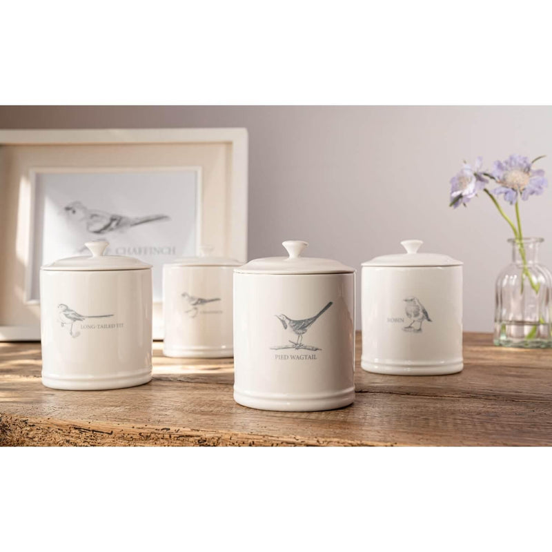 Mary Berry English Garden Tea Canister - Pied Wagtail - Potters Cookshop