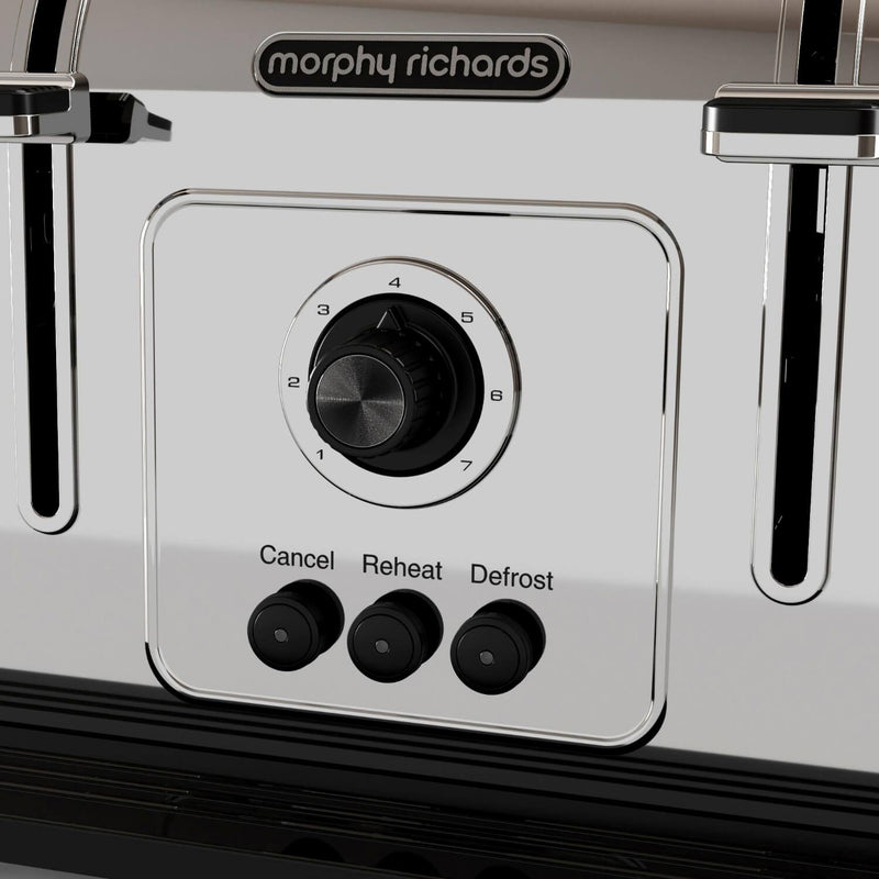 Morphy Richards Venture Pyramid Kettle & 4 Slice Toaster Set - Black - Potters Cookshop