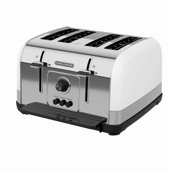 Morphy Richards 240134 Venture 4 Slice Toaster - White - Potters Cookshop