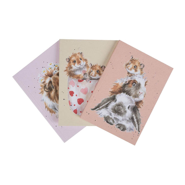 Wrendale Designs by Hannah Dale Set of 3 Notebooks - Whiskers & Paws