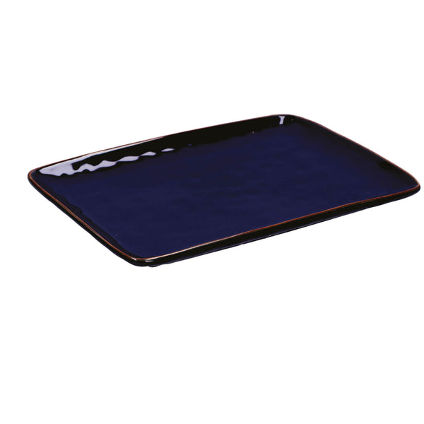 Rose & Tulipani Concerto Cobalto Blue Rectangular Tray - 36cm x 26.5cm