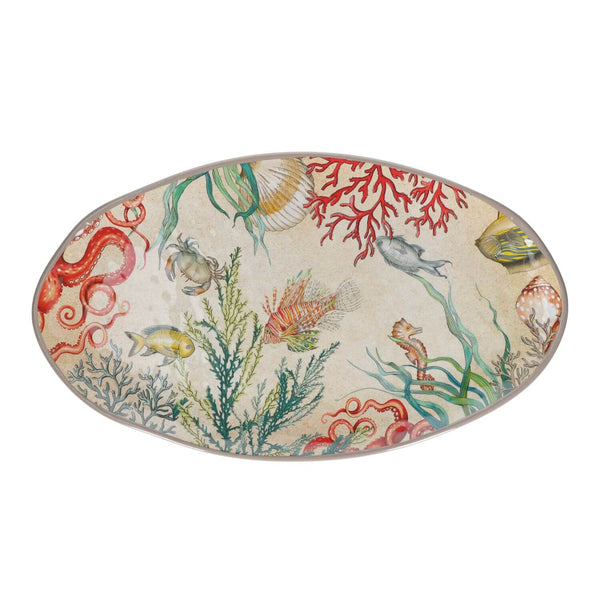 Rose & Tulipani Sea Life Melamine Oval Platter - 52cm x 30cm