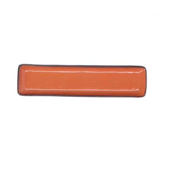 Rose & Tulipani Concerto Arancione Orange Rectangular Tray - 32cm x 8cm - Potters Cookshop