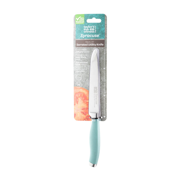 Taylor's Eye Witness 13cm Syracuse Serrated Utility Knife - Aqua